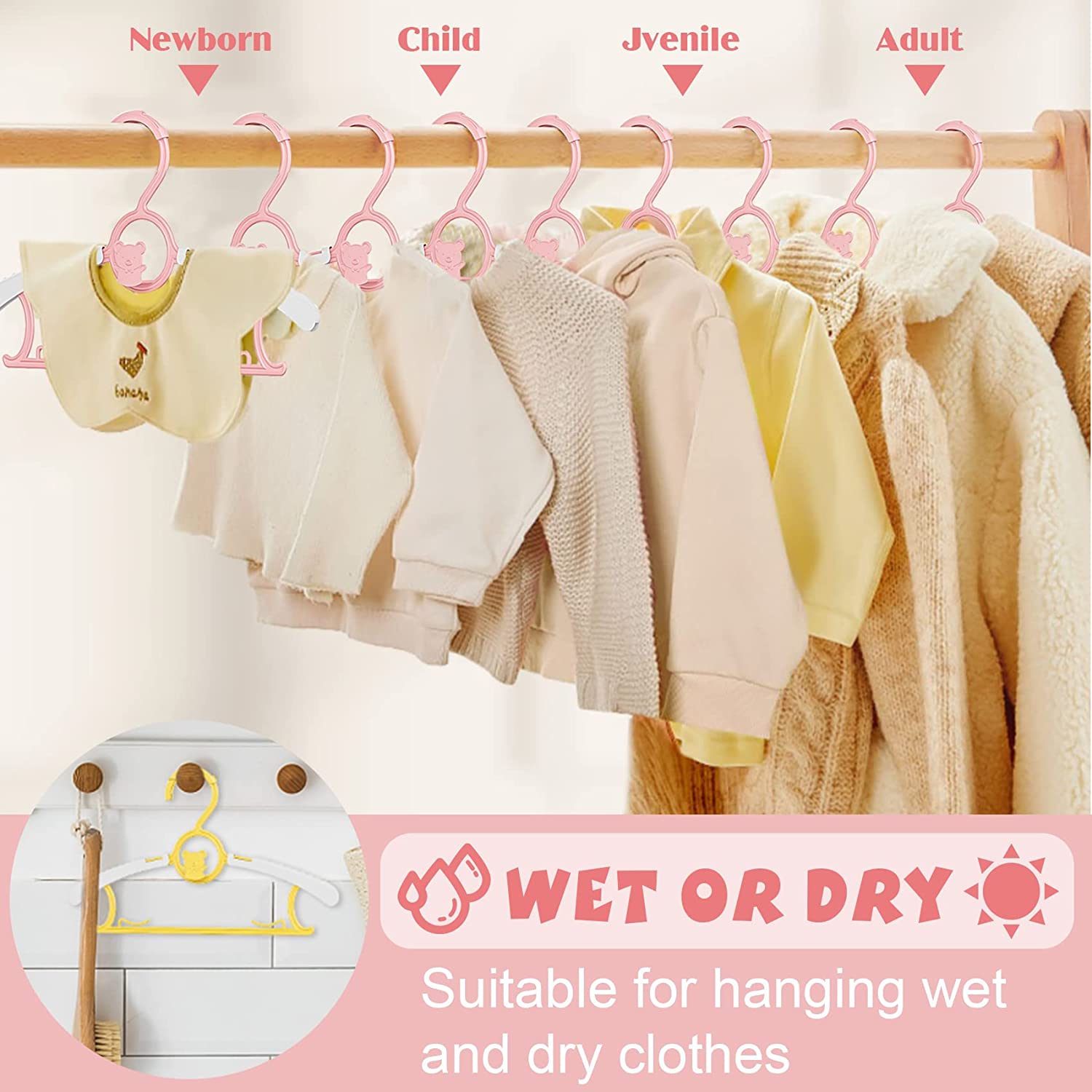 Unior cabide de roupas de bebê - Baby Clothing Hanging Rack avaliação e preço