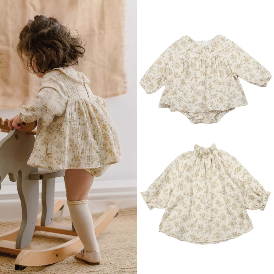 Vestido floral para bebês, alg - Baby Clothing Organic avaliação e preço